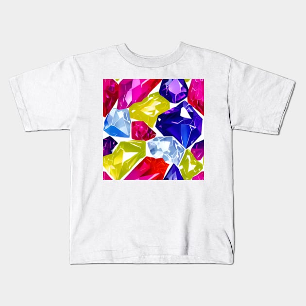 Abstract Gems, precious stones, patchwork, colorful, geometrical,seamless patterns Kids T-Shirt by AISHOPPE